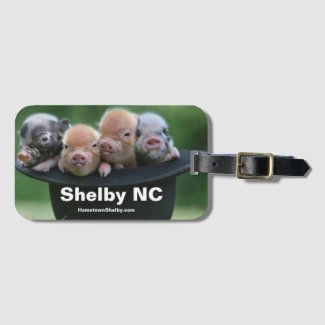 Shelby NC Pigs In A Hat Bag Tag