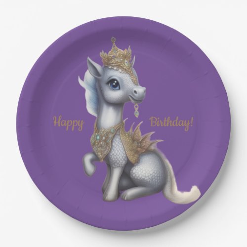 Shelby the Unicorn Purple Plates