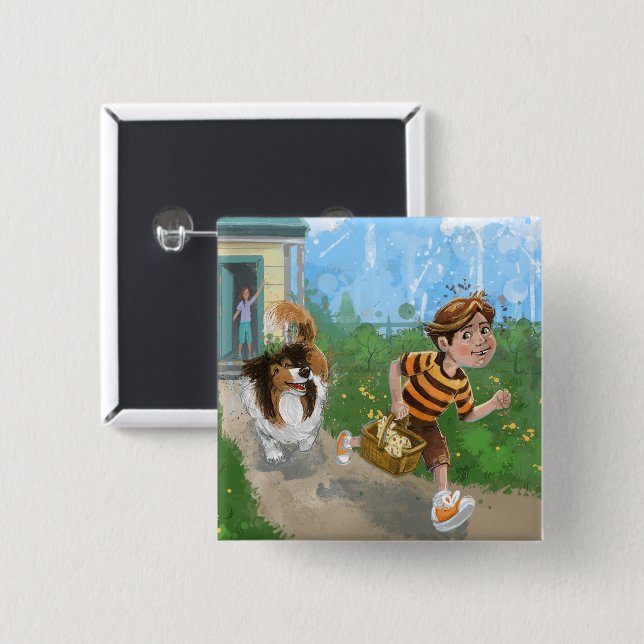 Sheldon and Davie Adventure Button (Front & Back)