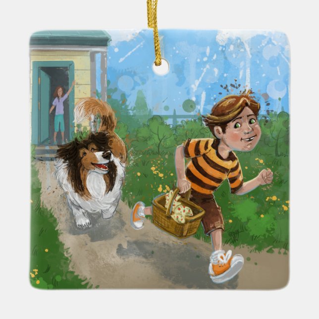 Sheldon and Davie Adventure Ceramic Ornament (Front)