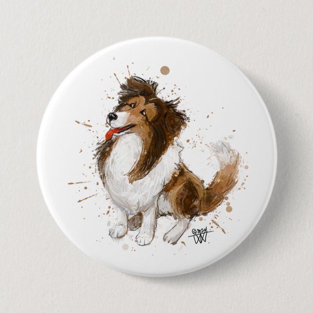 Sheldon the Sheltie Button (Front)