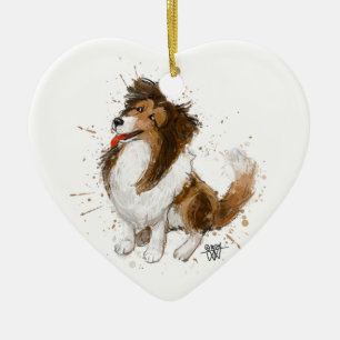 Sheldon the Sheltie Ceramic Ornament