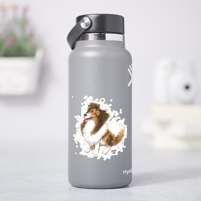 Sheldon the Sheltie Sticker (HydroFlask)