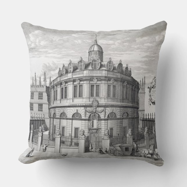 Sheldonian Theatre, Oxford, from 'Oxonia Illustrat Throw Pillow (Front)