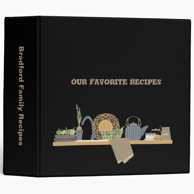 Shelf #1 Recipe Cookbook Kitchen Binder (Front/Spine)