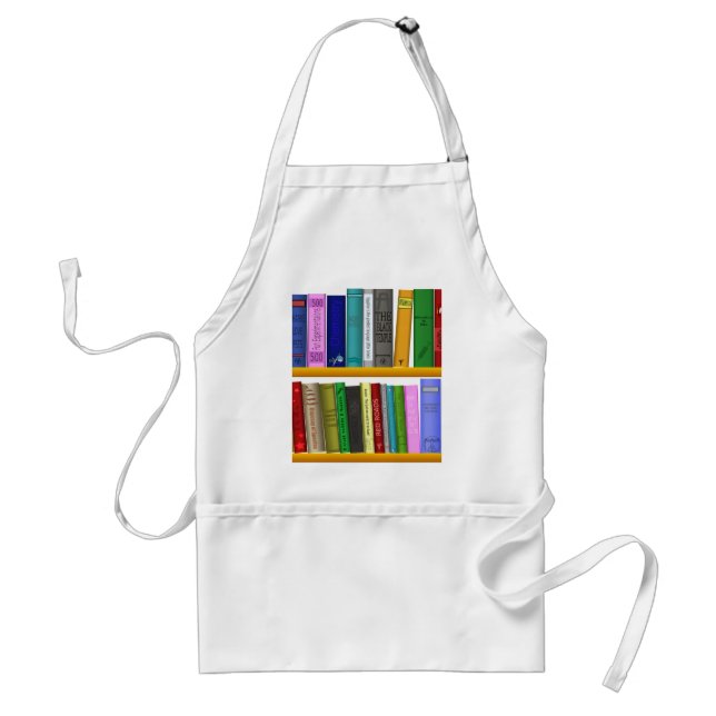 shelf books library reading adult apron (Front)