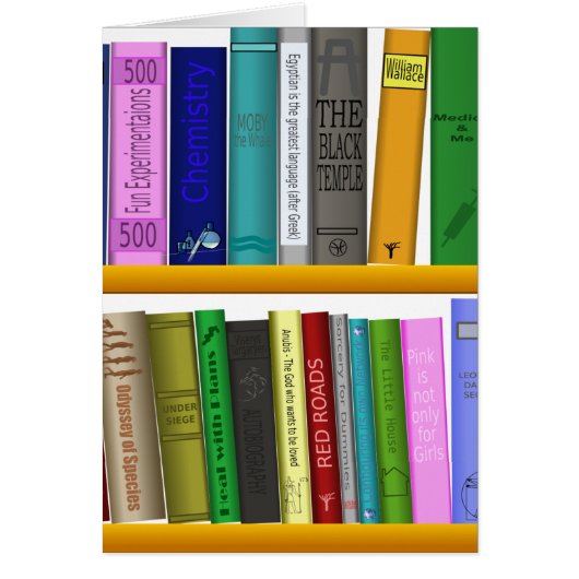 shelf books library reading cards (Front)