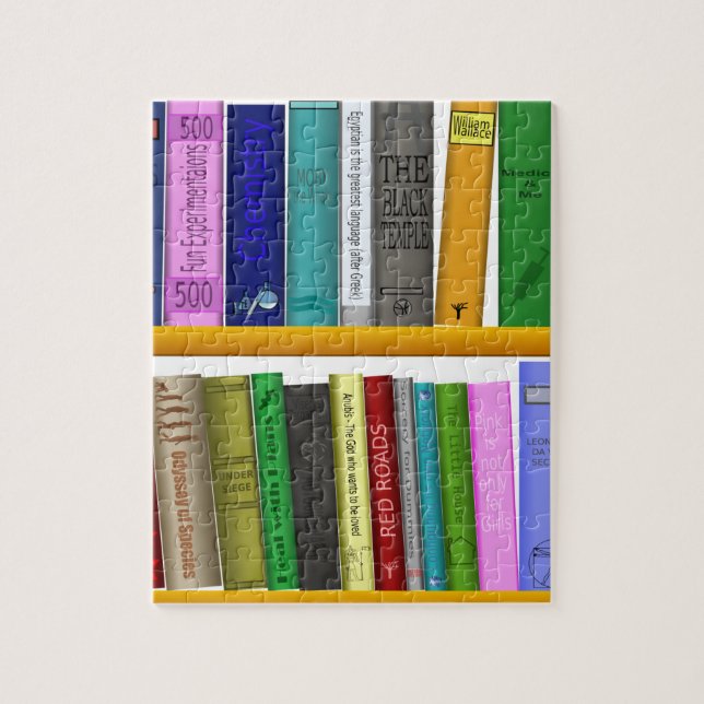 shelf books library reading jigsaw puzzle (Vertical)