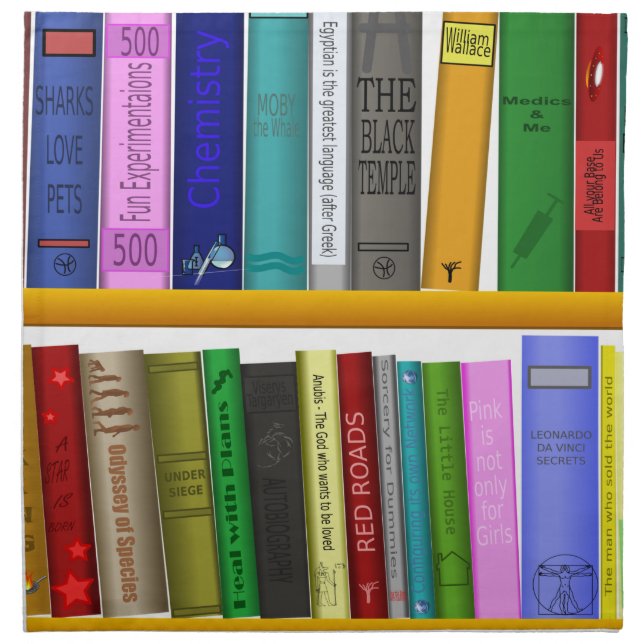 shelf books library reading napkin (Front)