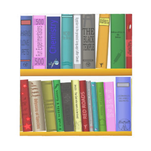 shelf books library reading notepad