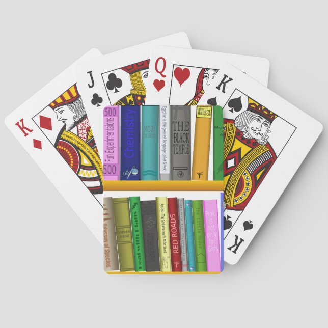 shelf books library reading poker cards (Back)