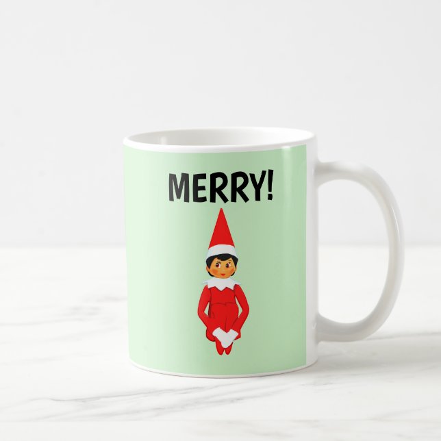 SHELF SITTER ELF CHRISTMAS COFFEE MUGS (Right)