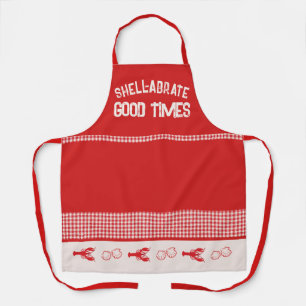 Shell-abrate Good Times Casual Seafood Gingham Apron