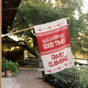 Shell-abrate Good Times Casual Seafood Gingham House Flag