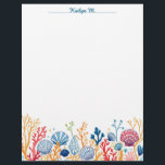 Shell and Coral Border Letterhead<br><div class="desc">Colorful line drawings of different seashells and corals make a cute border across the bottom of this letterhead stationery.  Perfect for anyone who loves the beach and the ocean!  Could be used for casual correspondence,  a marine-themed newsletter,  a nautical invitation,  or even a seafood menu.</div>
