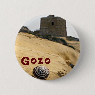 Shell and Tower, Gozo, Malta Button