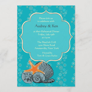 Shell Assortment Rehearsal Dinner Invitation