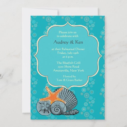 Shell Assortment Rehearsal Dinner Invitation