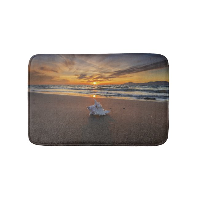 Shell At The Beach At Sunset | Kos Island Bathroom Mat (Front)