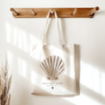 Shell Baby Shower Favor Tote Bag<br><div class="desc">A sweet and stylish sea and ocean themed baby shower favor tote bag,  perfect for a boy,  girl or gender neutral celebration. Featuring a delicate boho watercolor shell,  it sets a soft,  serene tone for welcoming your little one with love. You can personalise each towel with your guest's name!</div>