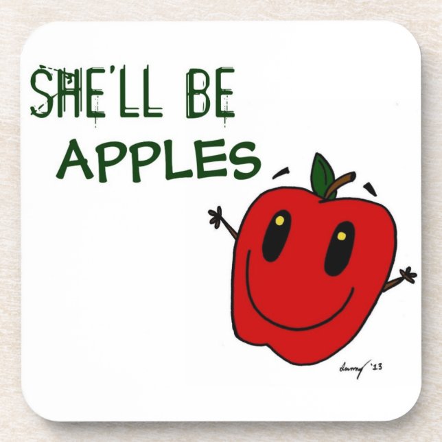 SHE'LL BE APPLES Coasters - Set of 6 (Front)