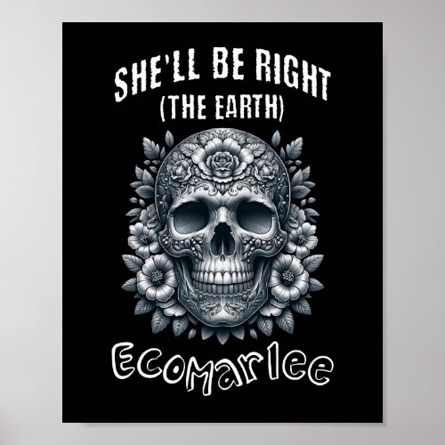 Shell Be Right skull poster