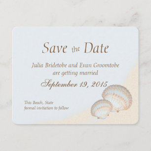 Shell Beach Sea Shore Save the Date Invitation