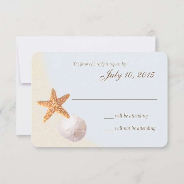Shell Beach Sea Shore Wedding Response (Front)