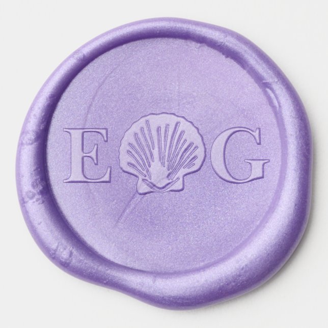 shell beach Wedding detail Wax Seal Sticker (Front)