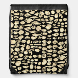 Shell- Black Splash- Yellow Drawstring Bag
