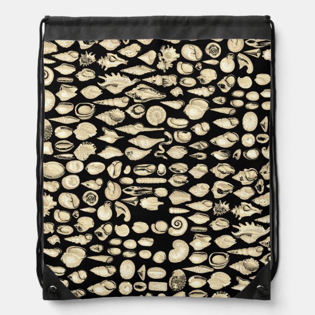 Shell- Black Splash- Yellow Drawstring Bag (Front)