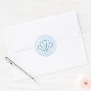 Shell Blue Beach Summer Wedding  Classic Round Sticker