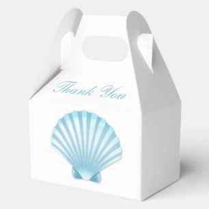 Shell Blue Nautical Beach Wedding Thank You Favor Boxes