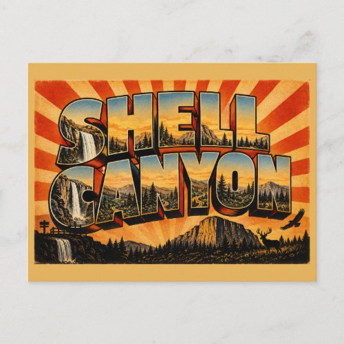 Shell Canyon WY Waterfall Granite Cliffs Art Postcard