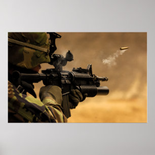 Shell Casing Fired from an M-4 Rifle Poster