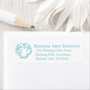 Shell clam aqua slim wedding return reply labels