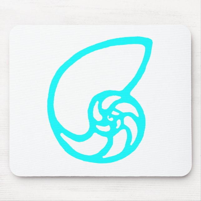 Shell Cut Out Cyan The MUSEUM Zazzle Gifts Mouse Pad (Front)