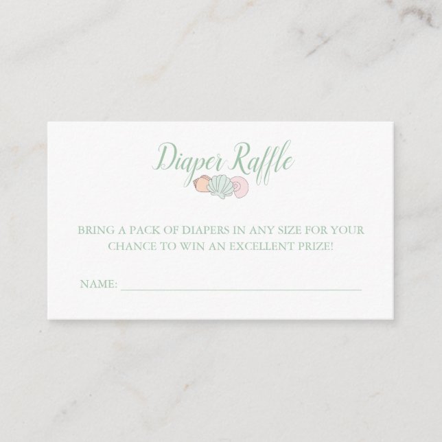 Shell Diaper Raffle Enclosure Card (Front)