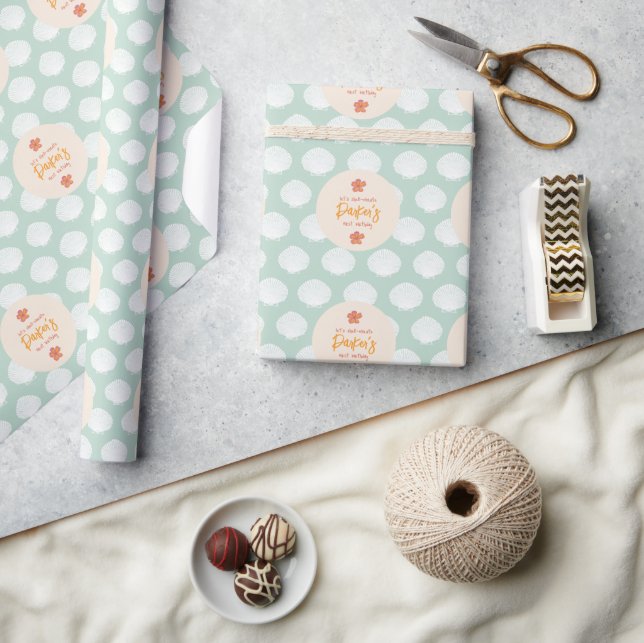 "Shell-ebration" Coastal Beach Party Theme Wrapping Paper (Crafts)