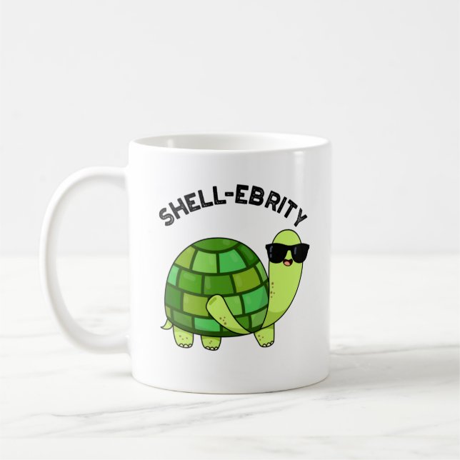 Shell-ebrity Funny Celebrity Tortoise Pun  Coffee Mug (Left)