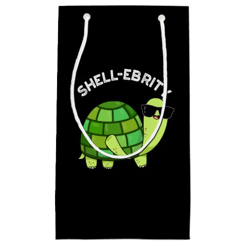 Shell_ebrity Funny Celebrity Tortoise Pun Dark BG Small Gift Bag