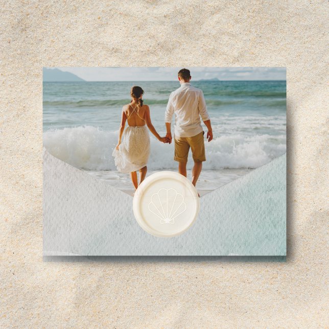 Shell Elegant Beach Ocean Wedding Wax Seal Stamp (Creator Uploaded)