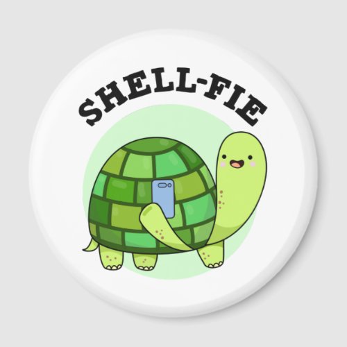 Shell_fie Funny Tortoise Selfie Pun  Magnet