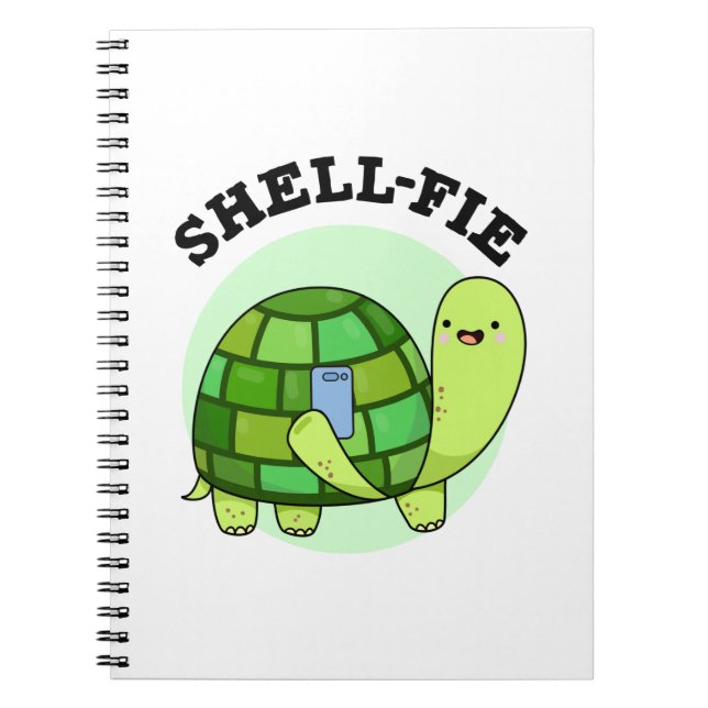 Shell-fie Funny Tortoise Selfie Pun  Notebook (Front)