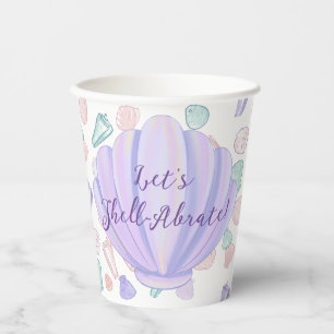 Shell Game Pastel Seashell Birthday Party Paper Cups