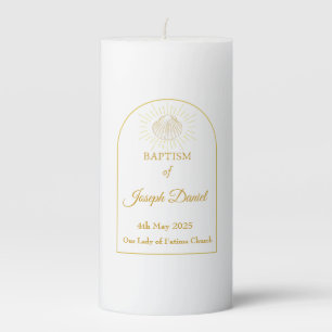 Shell Gold Baptism Candle