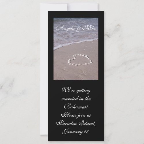 Shell Heart in the sand Invitations