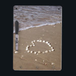 Shell Heart on Sand Beach Dry-Erase Board<br><div class="desc">We took this photo on our last trip to the tropics and wow, does it ever work great for wedding announcements, bridal postage, and all your wedding correspondence! A lovely heart of shells lays in the soft powdery sand, on the shore of the warm ocean. Change the text to any...</div>