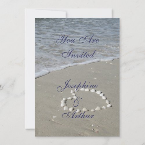 Shell Heart on the Sandy Beach Invite