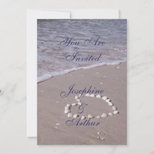 Shell Heart on the Sandy Beach Invitation